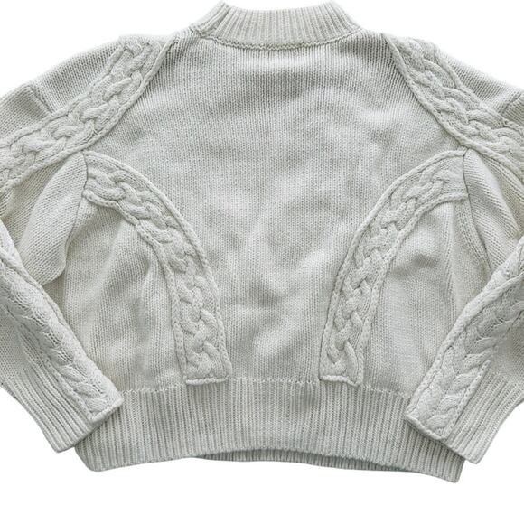 Sabo Skirt Chunky Cable Knit Sweater Cream Size Large Boxy Oversized - Picture 7 of 8